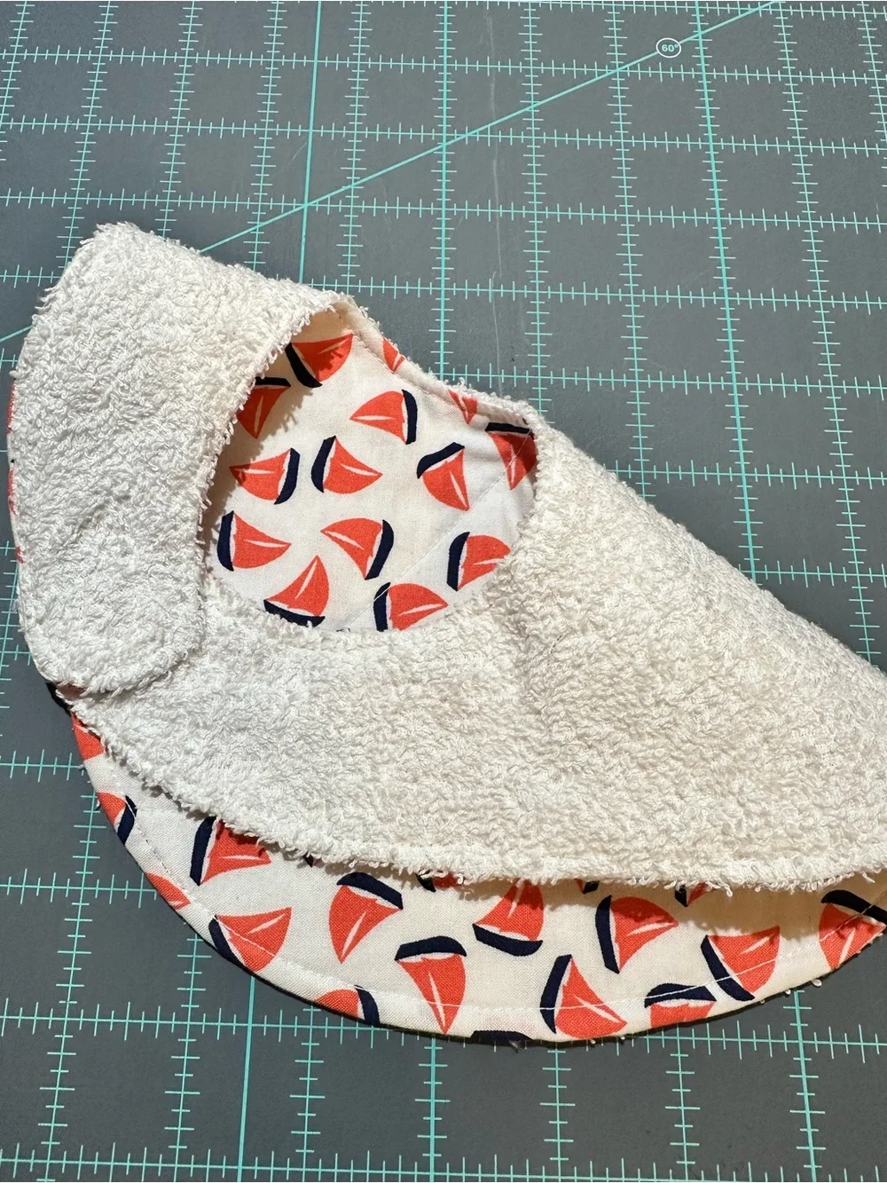 Hand Crafted bib white backing